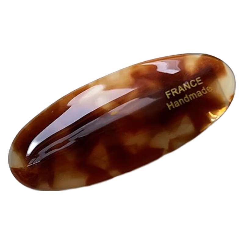 莎拉迪尔（saradear）Fever同款椭圆小号发夹韩国France法式边夹复古刘海夹鸭嘴夹 琥珀棕