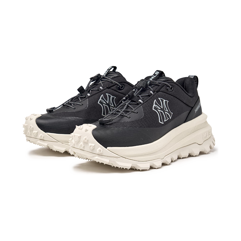 MLB鞋子男女款跑步鞋厚底运动鞋增高休闲鞋3ASHB025N-50BKS-240 纽约洋基队/黑色 38 (240mm)