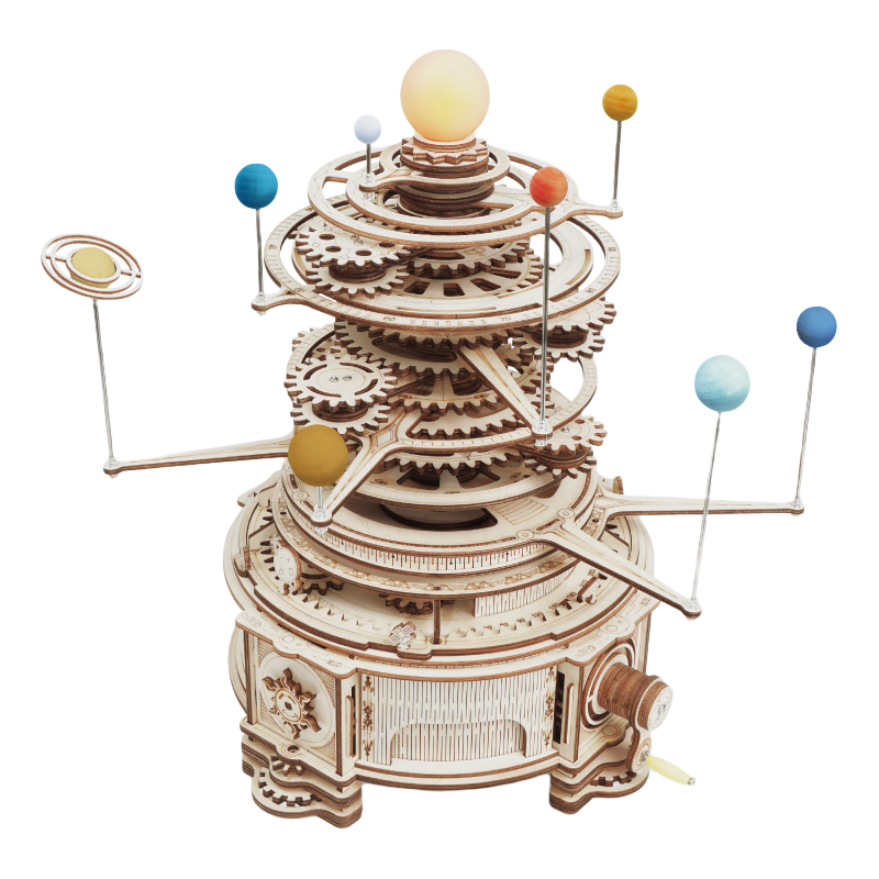 ROKR 若客 若态太阳系木质玩具国潮积木拼插立体拼图模型diy手工拼装积木生日儿童圣诞礼物男孩女孩