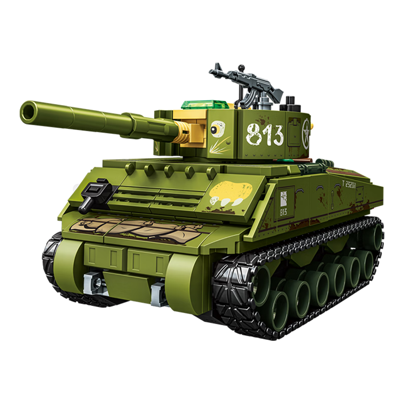 SEMBO BLOCK 森宝积木 生存战争系列 207218 美国-M4a2主战坦克 积木模型