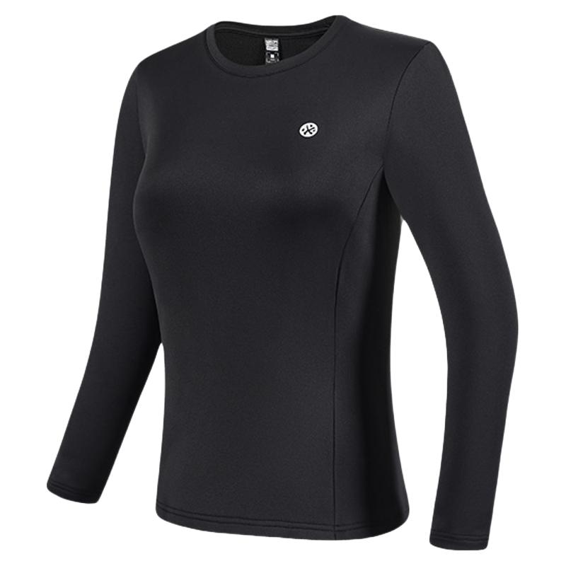 必迈运动蓄能暖绒长袖男女加绒保暖内搭上衣户外跑步外穿T恤