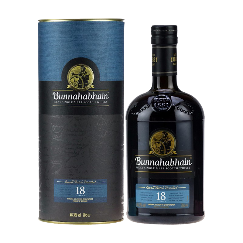 布纳哈本行货 单一麦芽苏格兰威士忌 英国原瓶洋酒  布纳哈本 18年