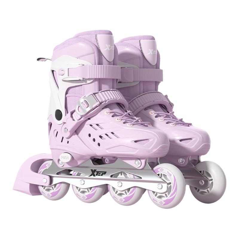 XTEP特步轮滑鞋儿童溜冰鞋女童男滑冰旱冰初学者成人6一12岁滑轮女孩