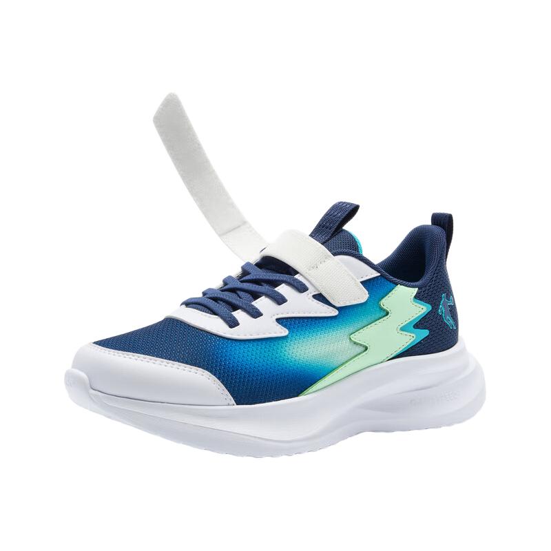 乔丹（QIAODAN）追光Pro|男童儿童跑步鞋2026春季童鞋大童运动鞋青少年软底鞋 石墨蓝/纯净白/清扬绿 41