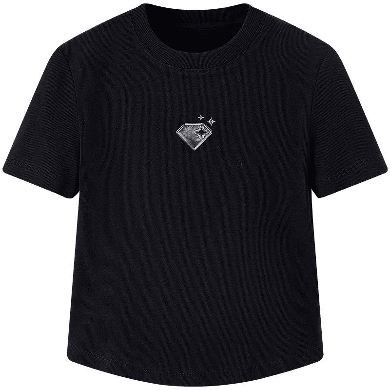 【基础百搭】极简基础修身图案短袖T恤24夏季内搭打底上衣