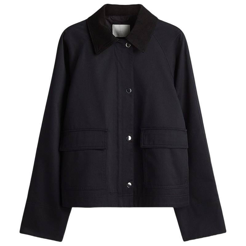 HM女装短外套冬季法式慵懒风巴恩风户外工装夹克1288081