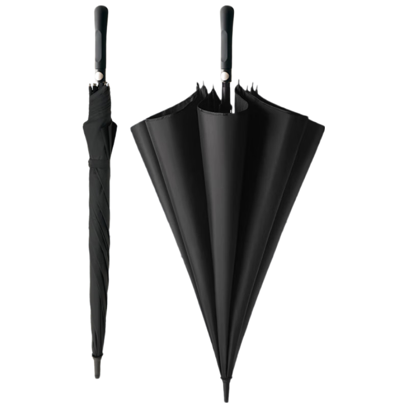 京东京造 长柄直杆商务雨伞 大号 黑色 JZ12001 /把