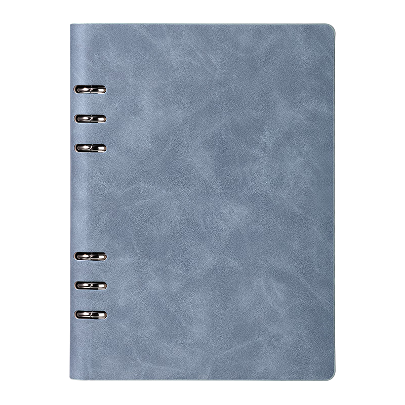 得力（deli）可换替芯活页皮面本羊巴皮封面笔记本办公记事本会议记录本A5/80张BP160蓝色 【活页皮面本】A5/80张 蓝色