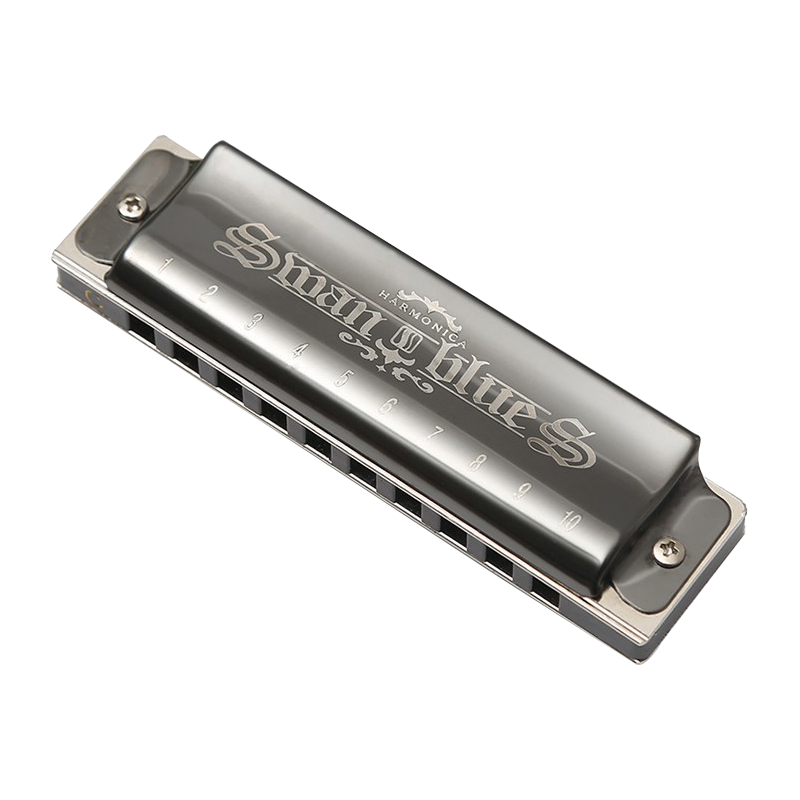 SWAN 天鹅 布鲁斯口琴10孔 黑色 c调 专业级