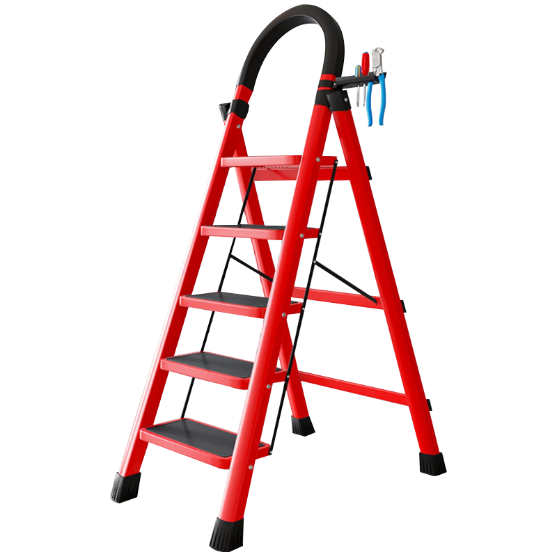 XINGKAI 星恺 梯子家用折叠梯人字梯多功能登高爬梯扶梯小梯子 TZ10四步红