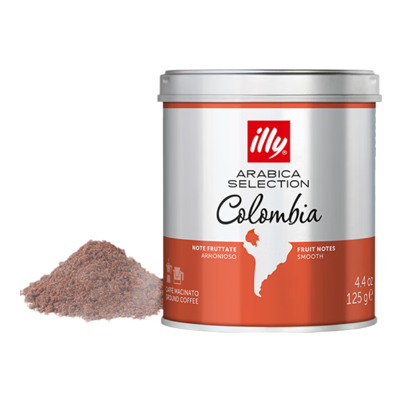 ILLY咖啡粉阿拉比卡豆意大利咖啡125g 哥伦比亚 125g 1罐