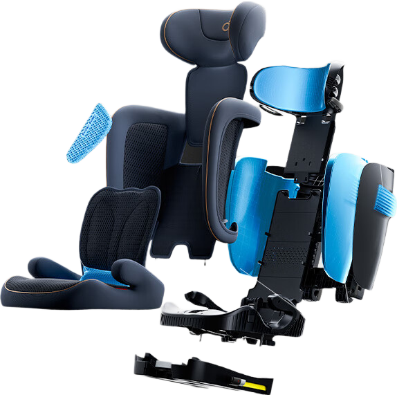 两只兔子儿童座椅婴儿座椅儿童座椅3-12岁语音通风 探知 星曜金