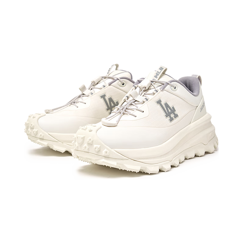 MLB鞋子男女款跑步鞋厚底运动鞋增高休闲鞋3ASHB025N-07WHS-230 洛杉矶道奇队/米白色 36.5 (230mm)