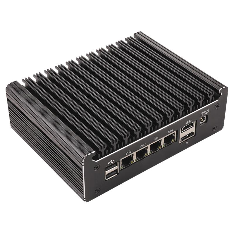 康耐信N100软路由整机中文BIOS,TYPE-C支持显示，DDR4内存迷你静音电脑工控机路由路由器迷你路由器 N100标准版/020机箱/2.5G网卡 无内存/无硬盘/无电源/无技术支持