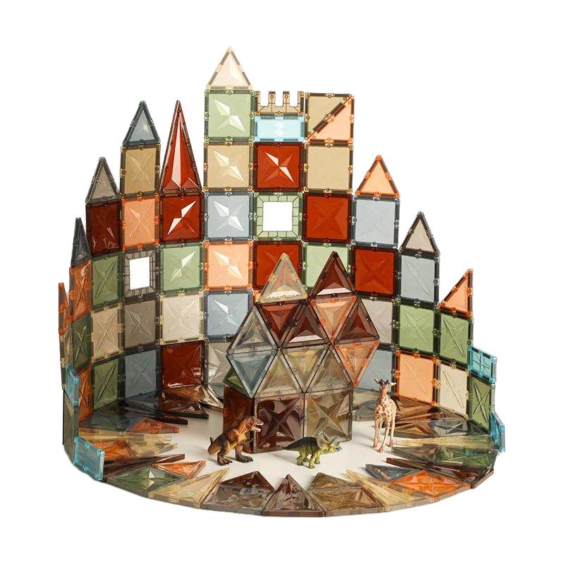 ONSHINE 童年无限 轨道磁力片管道拼图彩窗钻面强磁强（100片）