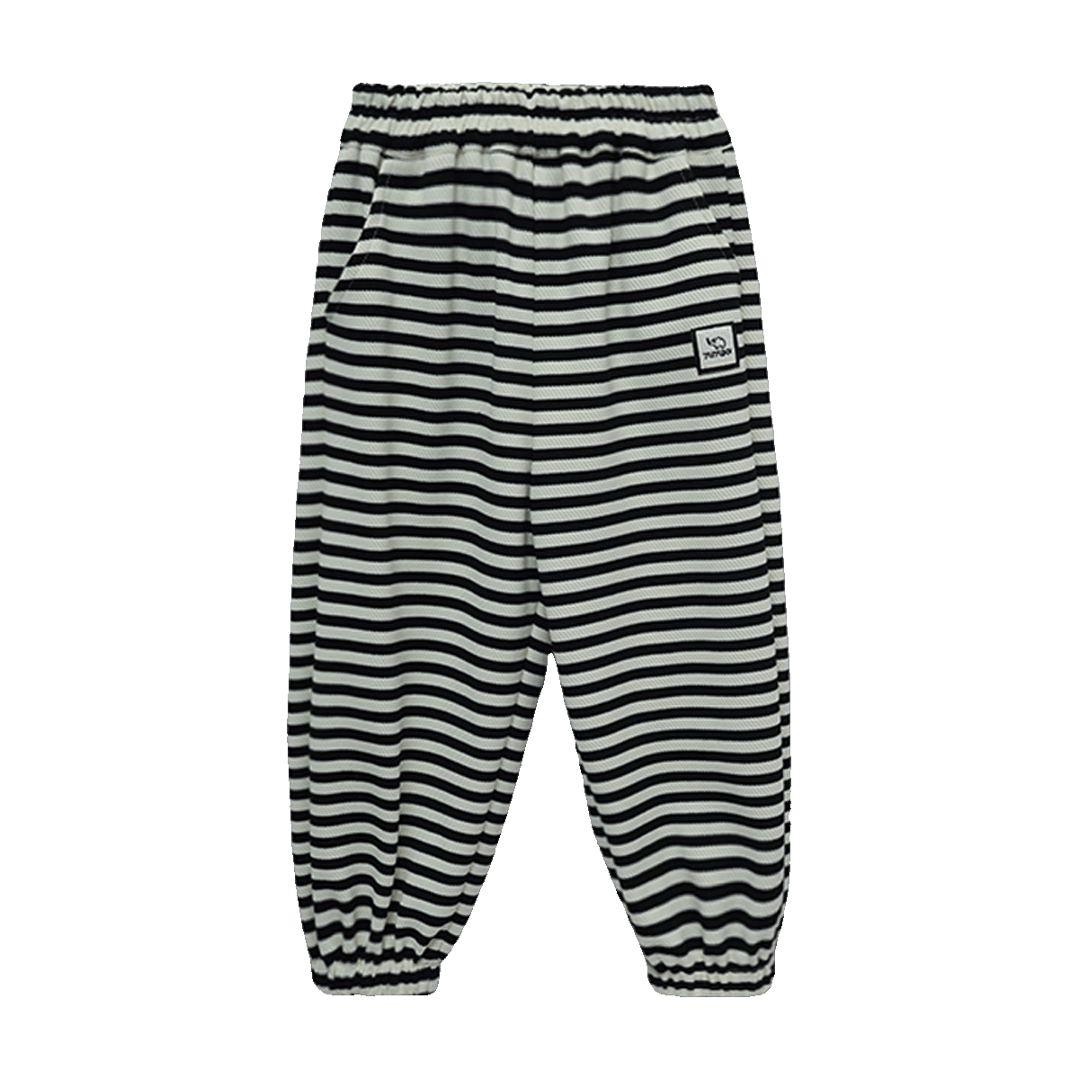  图图小象 束脚 儿童运动裤 黑条纹 160