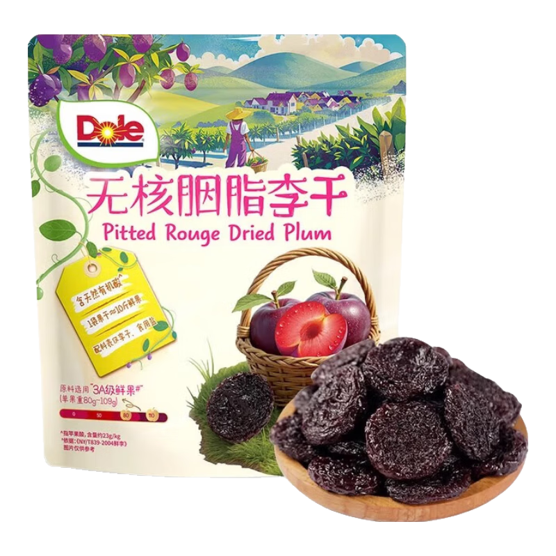 都乐超市代购Dole无核胭脂李干精选3A鲜果香甜软糯独立小包装 整袋30小包