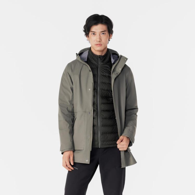 迪卡侬 三合一男户外山系登山秋冬保暖防水冲锋衣