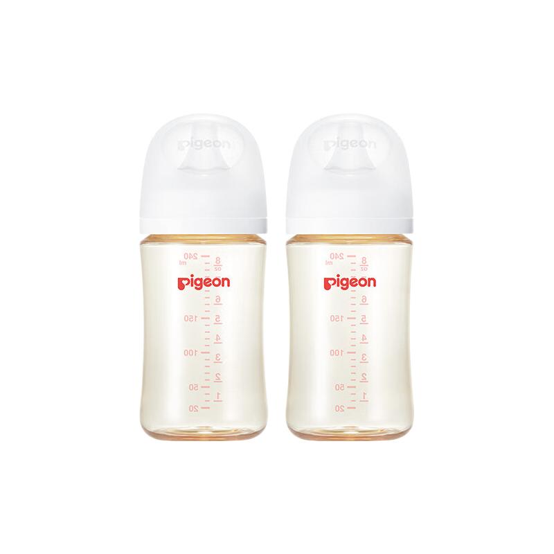 贝亲婴儿奶瓶PPSU材质自然实感宽口径奶瓶 PPSU 240ml奶瓶*2（M+L）3-9月