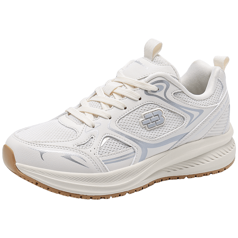 百宝防滑鞋女士休闲运动鞋止滑通勤轻便软弹网面透气孕妇户外健步鞋