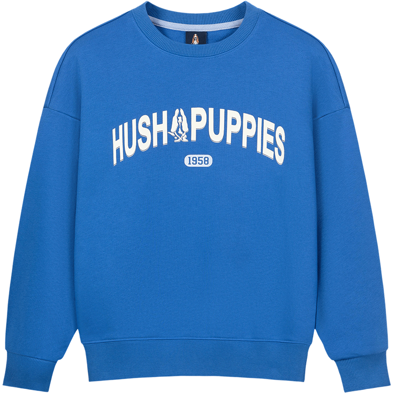 暇步士（Hush Puppies）童装儿童卫衣26春男童圆领套头衫女童上衣 宝蓝   130   