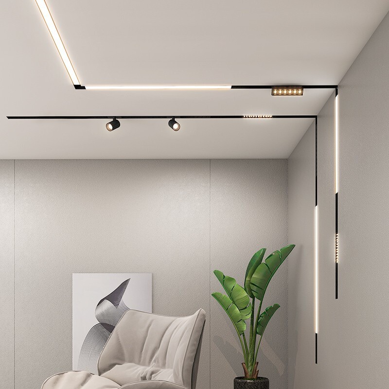 雷士 磁吸轨道灯 无主灯照明磁吸灯嵌入式预埋磁吸轨道灯泛光灯射灯 导轨配件】平转角