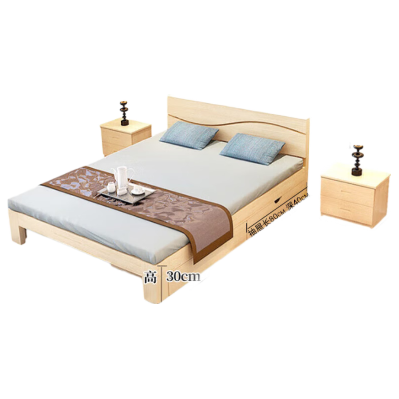 中伟实木床加厚加粗公寓松木床单人床出租屋双边抽储物床1.2m松木床板 1.2m单床【四抽】 升级款【松木铺板+松木框架】