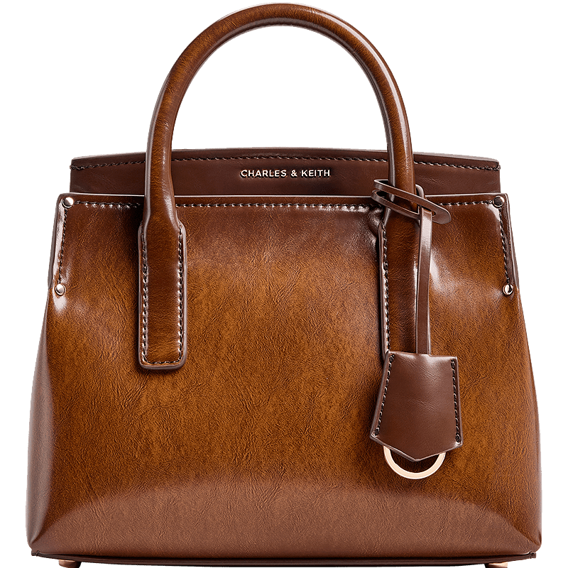 CHARLES&KEITH26春复古擦色手提托特包斜挎包CK2-30271421-A Tan茶色 S