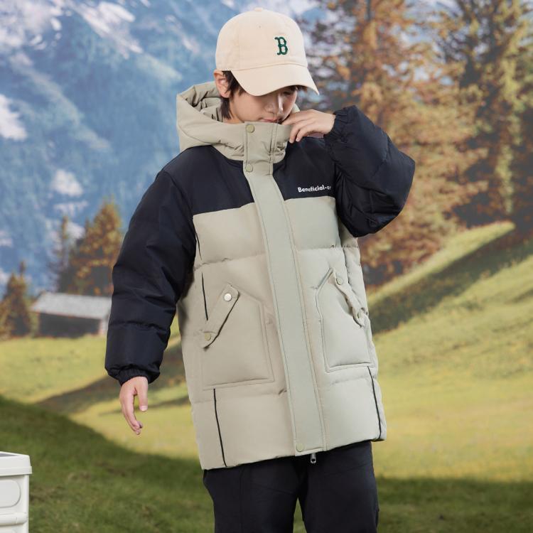 鸭鸭 儿童羽绒服男女童户外加厚中长款童装羽绒外套亲子装羽绒外套