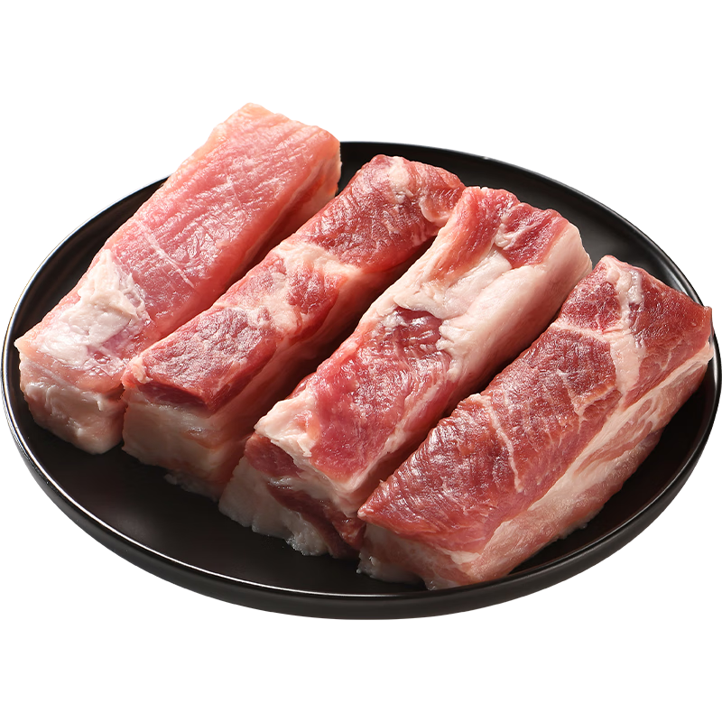 得利斯黑猪肉去皮五花肉条净重4斤 五花肉块肉片烤肉烧烤生鲜 源头直发