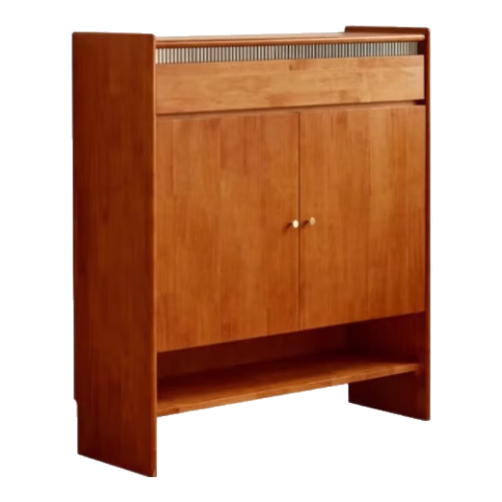 家逸实木鞋柜家用入户玄关柜客厅大容量靠墙收纳柜简约储物柜100cm