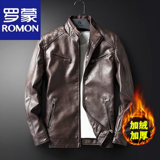  ROMON/罗蒙 头层牛皮 男士皮衣