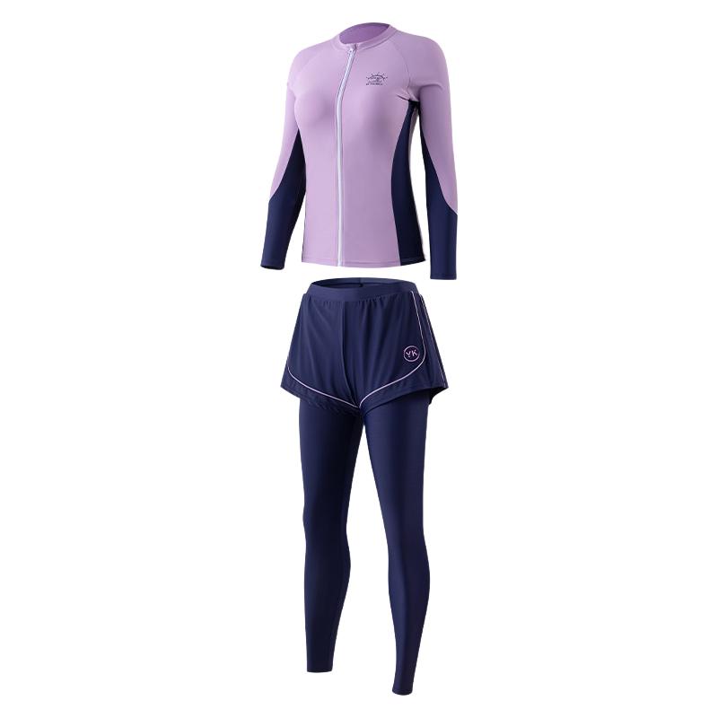 游泳衣女士新款长袖长裤2025夏保守分体防晒水母服冲浪服温泉套装