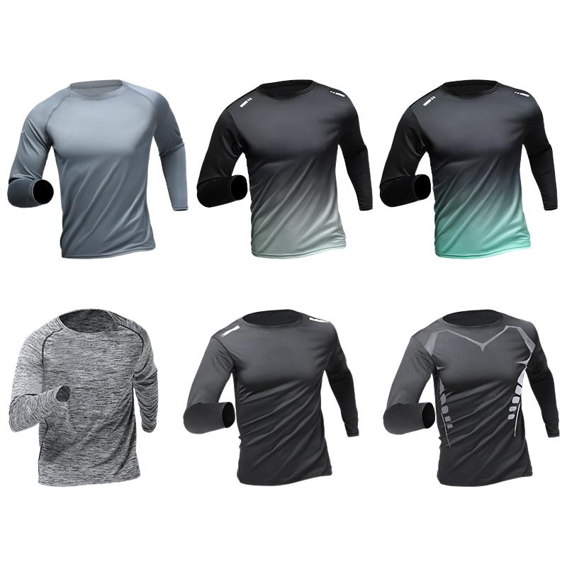 速干衣男长袖t恤运动上衣秋季跑步训练户外登山秋冬打底
