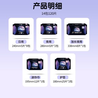 木槿时光 长绒棉卫生巾医用超薄透气日夜用迷你巾姨妈巾
