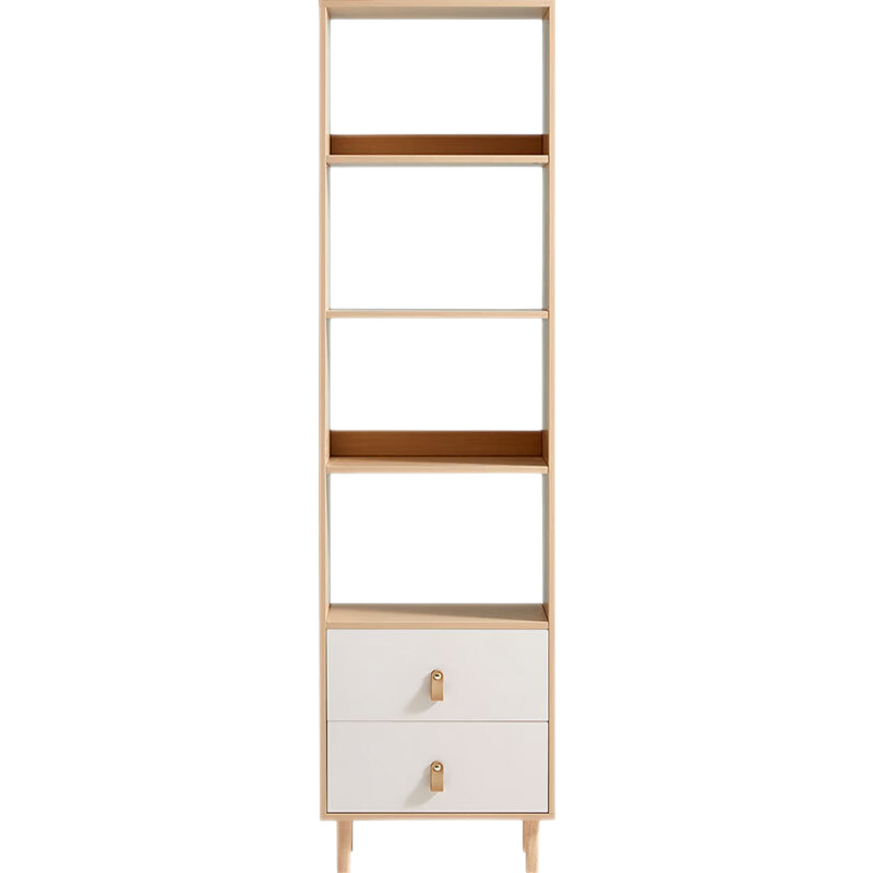 林氏家居书柜北欧书架落地靠墙储物柜收纳柜子 MQ3X-A 0.5m书柜 【原木色+白】MQ3X-A 0.5m书柜