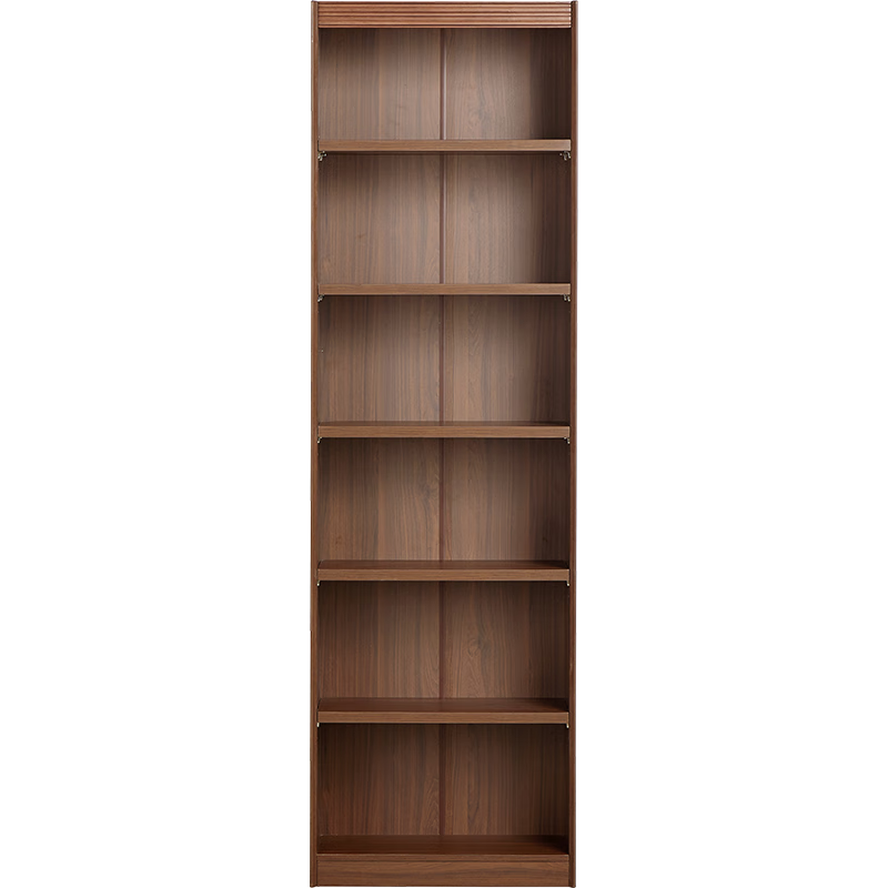 林氏家居书柜储物柜一体靠墙复古客厅书柜卡座书架胡桃木色悦野系列UM1X (16)【胡桃色|0.79*2.00m】书柜