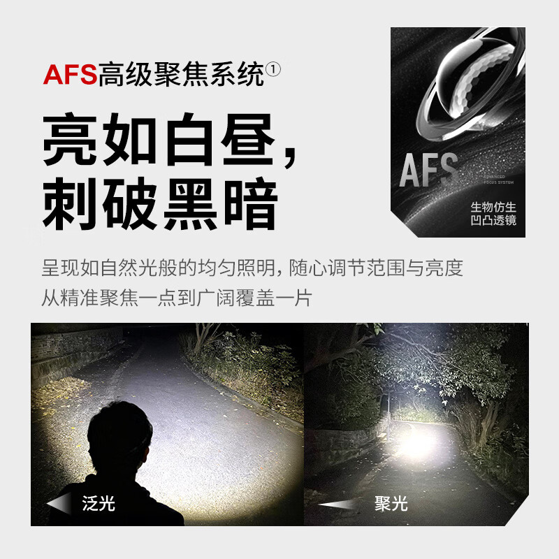莱德雷神（LED LENSER）德国强光头灯H8R超长续航120小时户外夜钓灯徒步登山应急照明灯 H8R 色【含两节电池/Type-C充电】 H8R 柯尼希蓝色【Type-C充电】