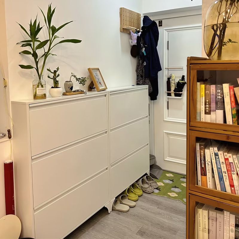 超薄鞋柜家用门口翻斗柜大容量2024铁艺极窄入户玄关柜