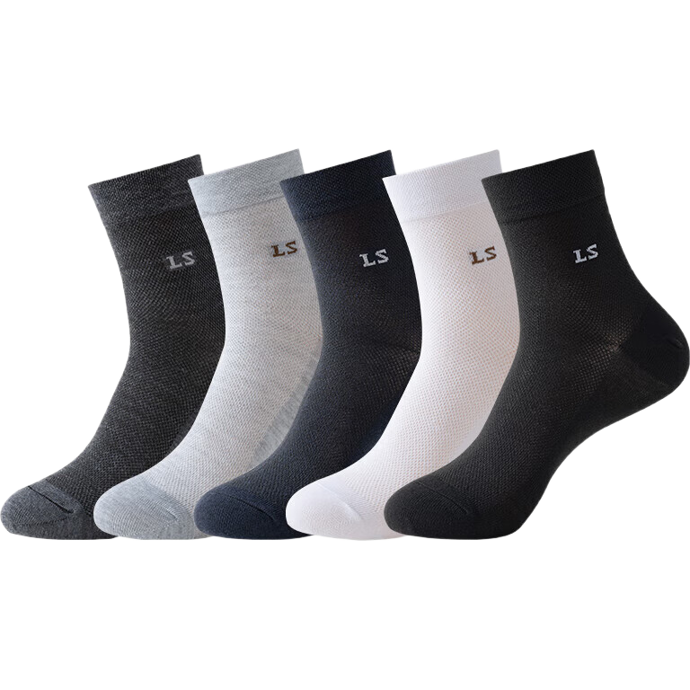 俞兆林（YUZHAOLIN）吸汗防臭透气袜子男不起球不闷脚四季运动款袜子 混色  5双 均码