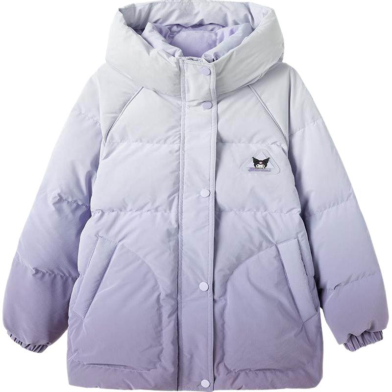 库洛米IP巴拉巴拉女童羽绒服中大童洋气外套冬季童装儿童加厚黑色