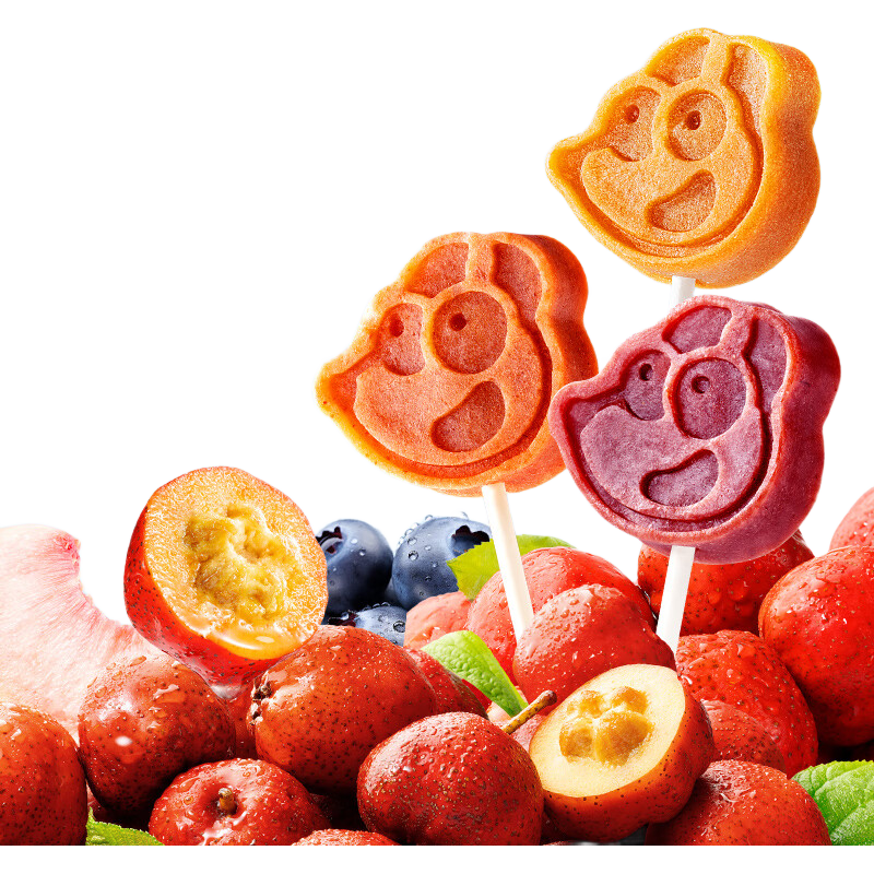 小鹿蓝蓝山楂棒棒糖宝宝零食儿童鲜果膳食纤维1岁以上 【3种口味】山楂水果棒3袋/318g
