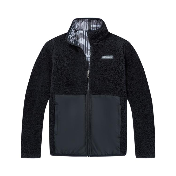 Columbia 【两面穿】秋冬户外男童仿羊羔绒拼接保暖防风儿童抓绒外套