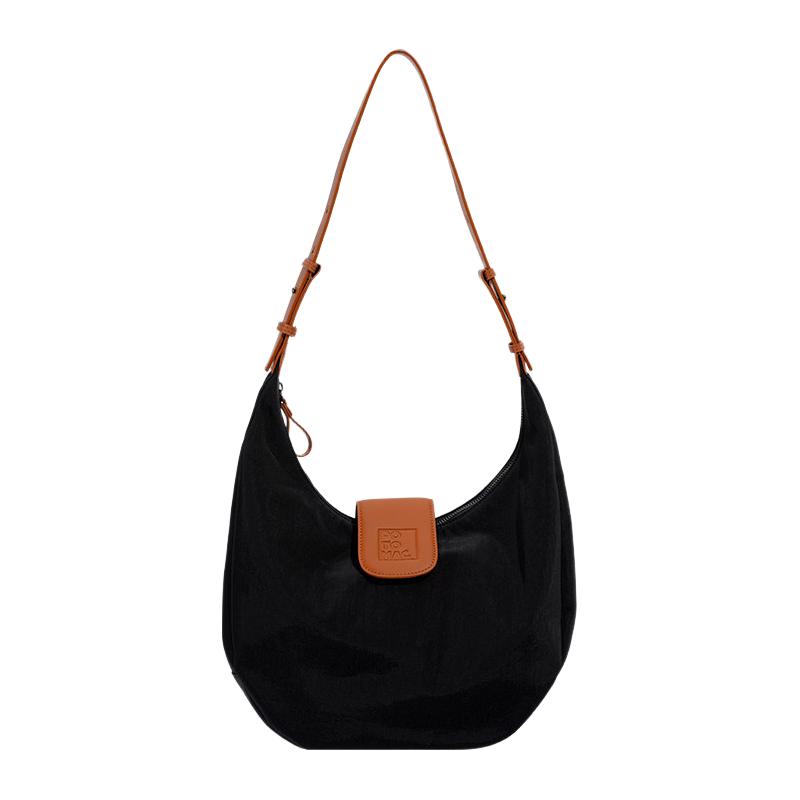 potomac水洗尼龙包HOBO包单肩斜跨通勤女包托特包真皮拼接腋下包