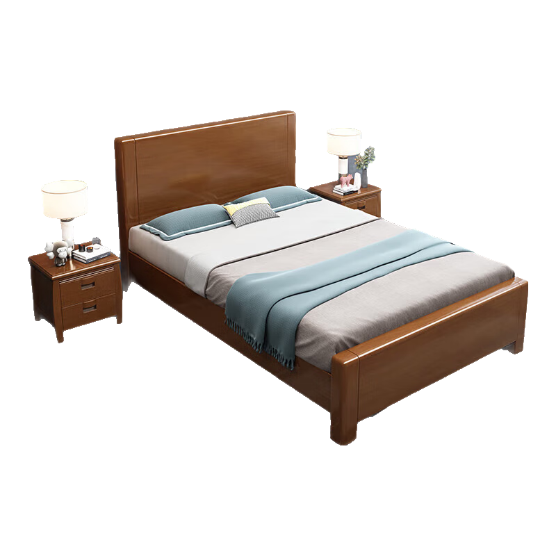 中伟实木床单人宿舍公寓床木质床经济型出租房单人床1.2米x2.0米床 1.2m床【限时促销】 选高配款【桉木床边+满铺松木】