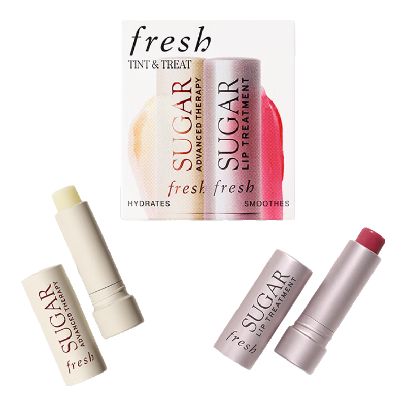 Fresh馥蕾诗奢养润彩唇部礼盒(经典唇膏4.3g+玫瑰粉红色4.3g）新年