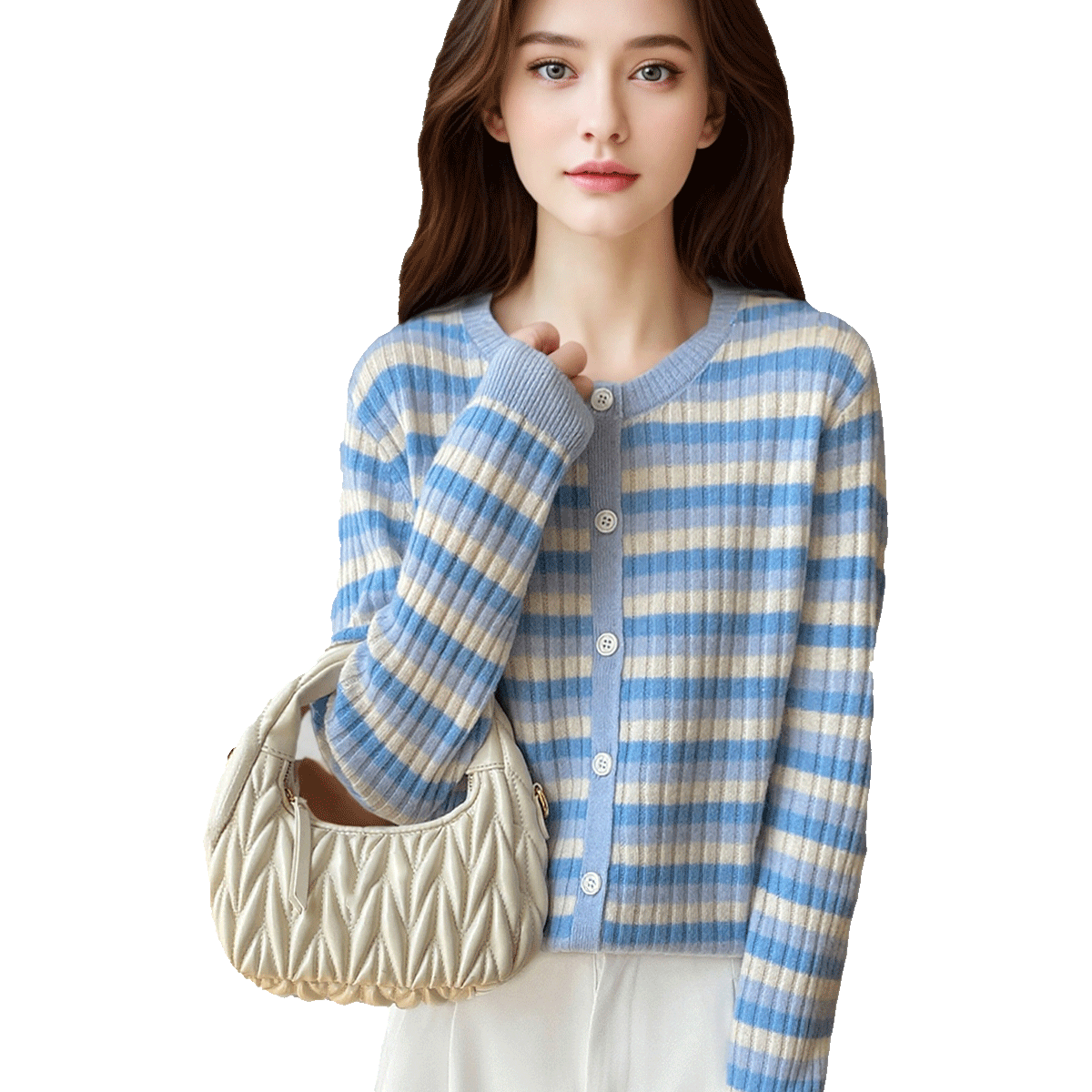  锡瑅 100%羊毛 女士羊毛开衫