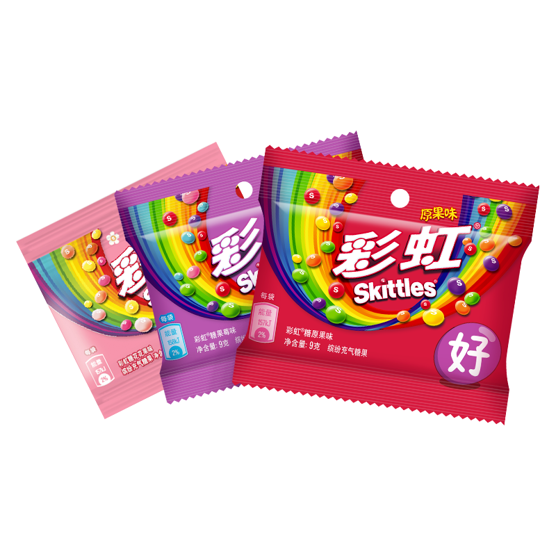 彩虹糖果 趣味 复古休闲零食  彩虹9g*40袋混合装