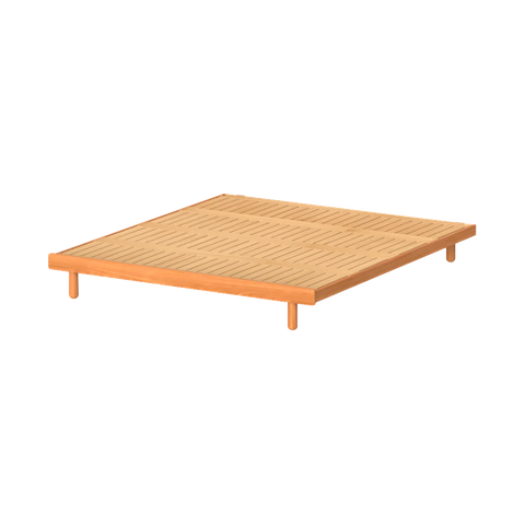 小半全实木床双人床1.8米2米床极简风主卧大床北欧原木风单人床 小屿榻榻米【松木铺板】 1.5*2米