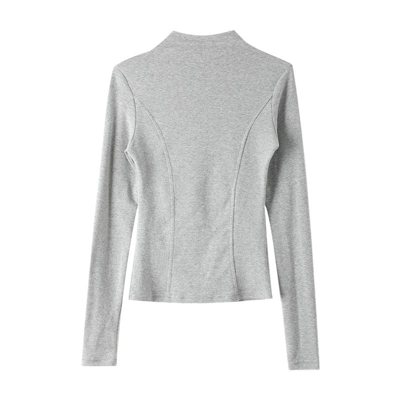 白色2025冬季半高领打底衫女秋冬内搭长袖上衣修身瘦百搭T恤